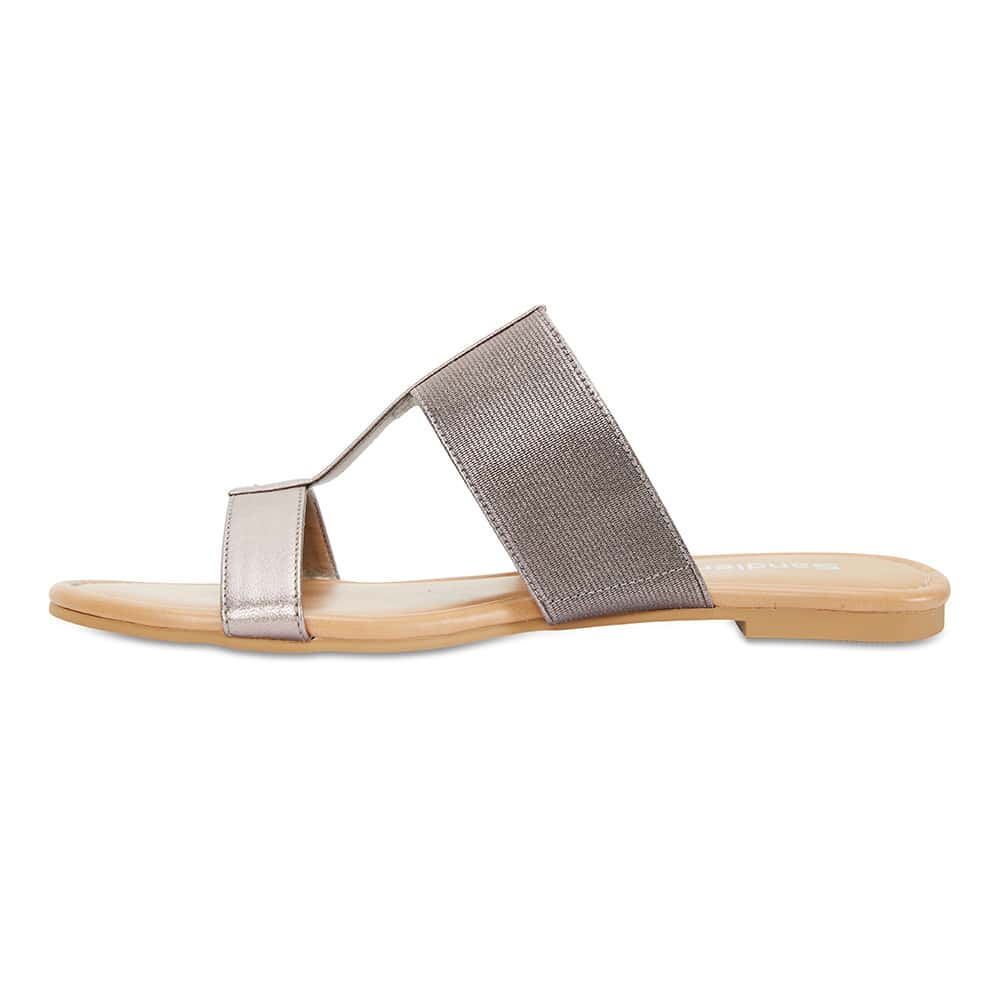 Duke Slide in Pewter Leather