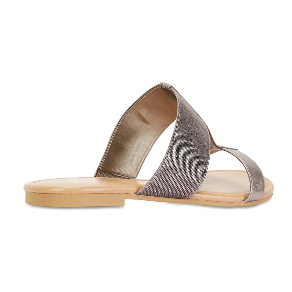 Duke Slide in Pewter Leather