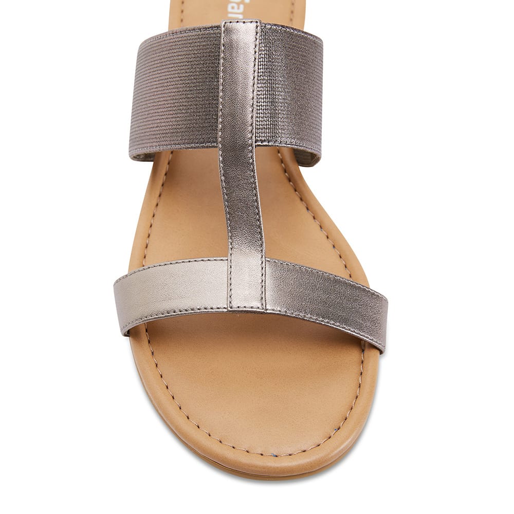 Duke Slide in Pewter Leather