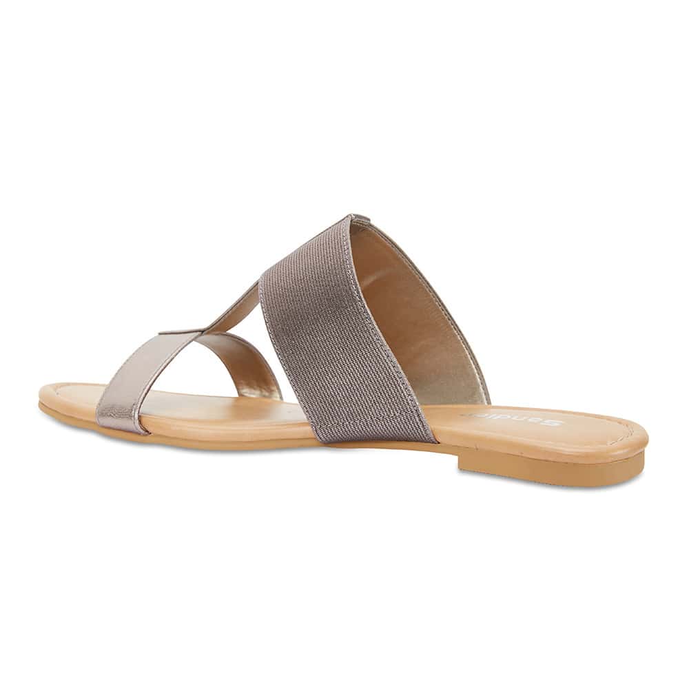 Duke Slide in Pewter Leather