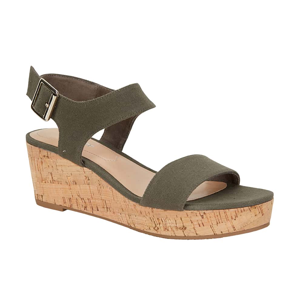Ember Heel in Khaki Fabric