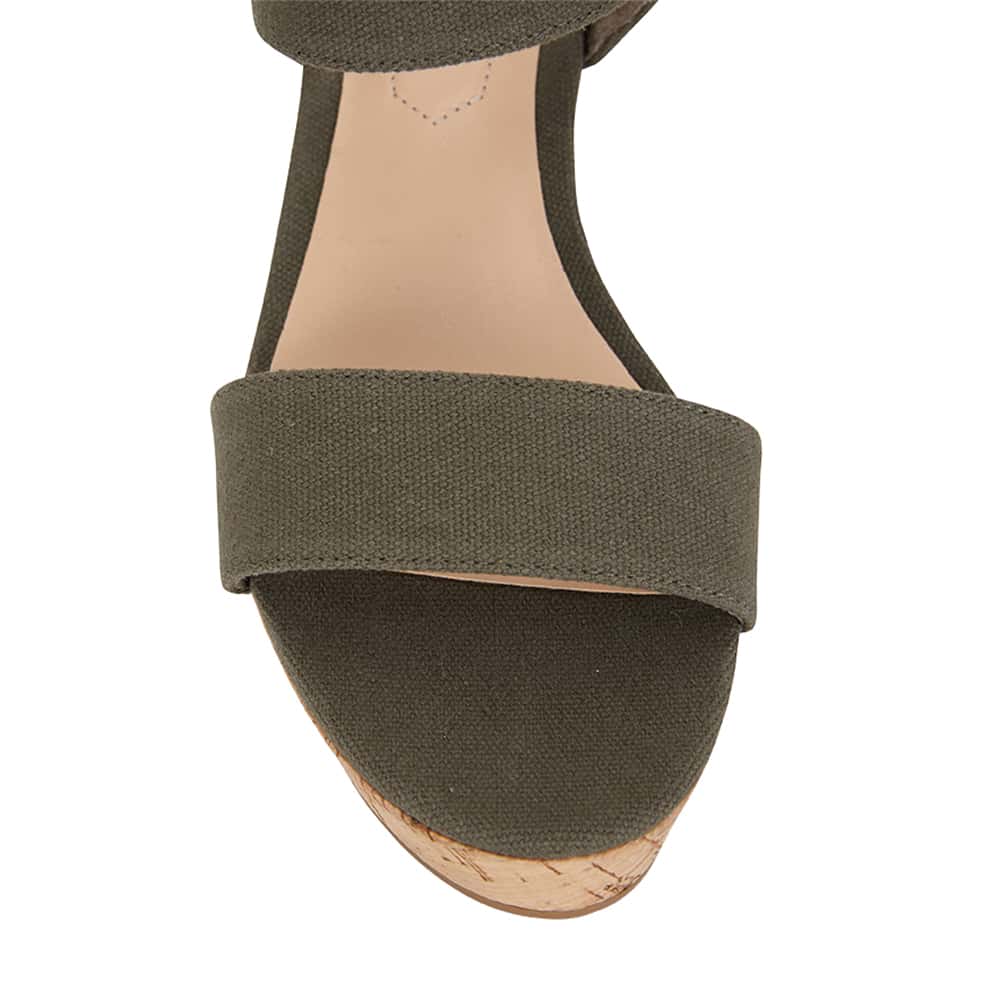 Ember Heel in Khaki Fabric