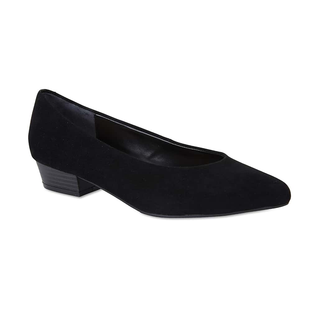 Emily Heel in Black Suede