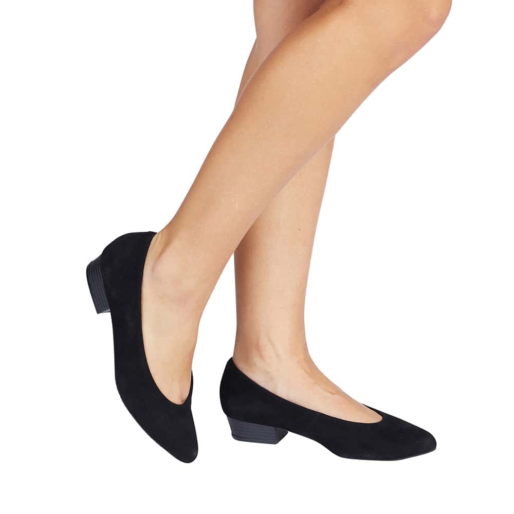Emily Heel in Black Suede