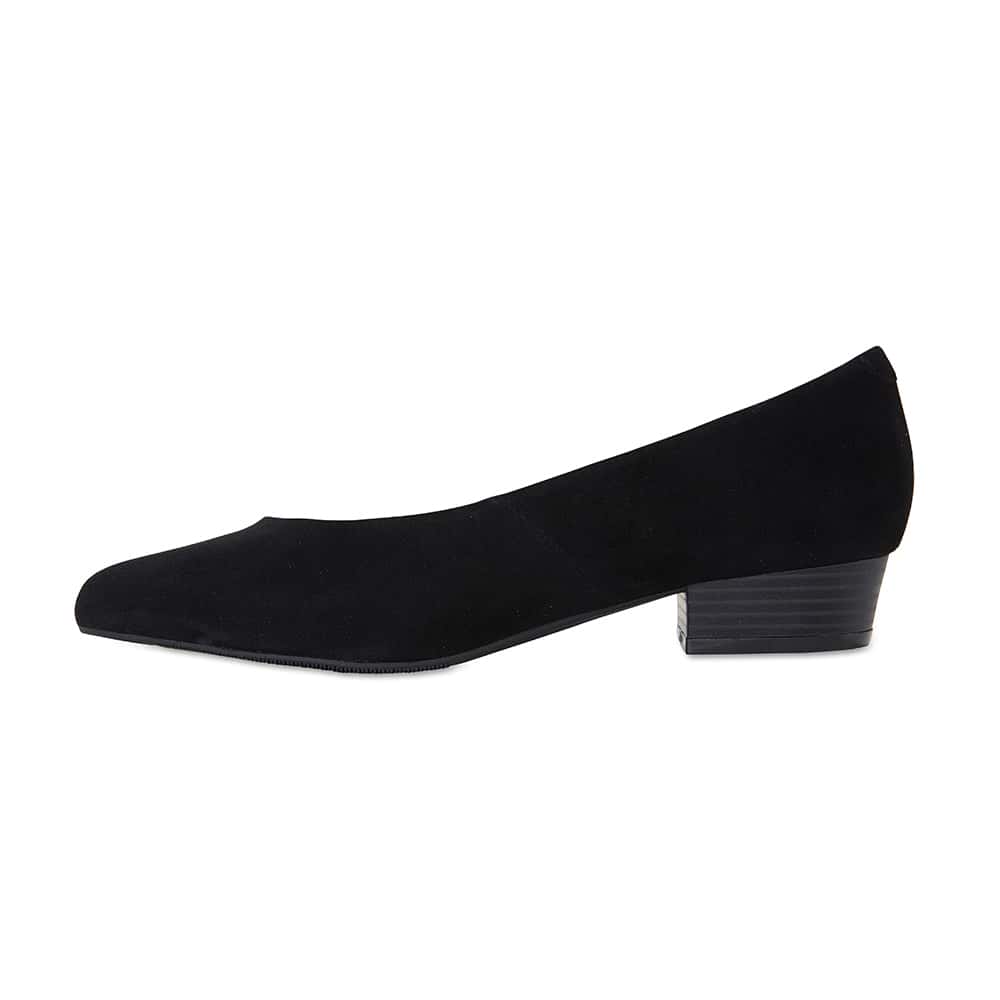 Emily Heel in Black Suede