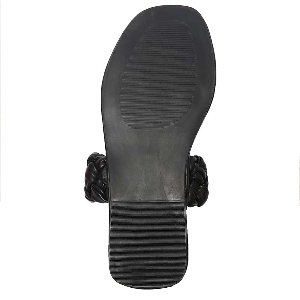 Enya Slide in Black Smooth