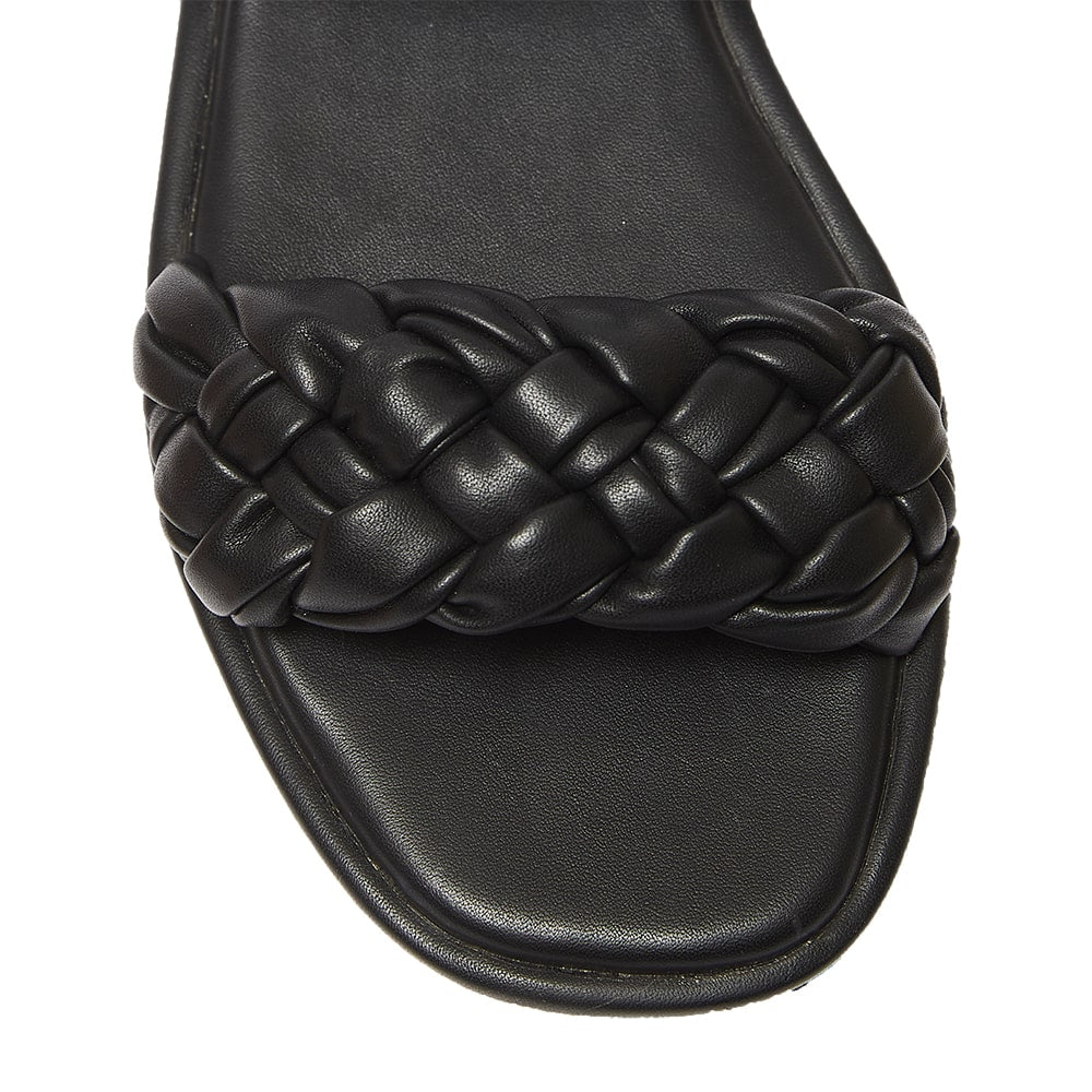 Enya Slide in Black Smooth