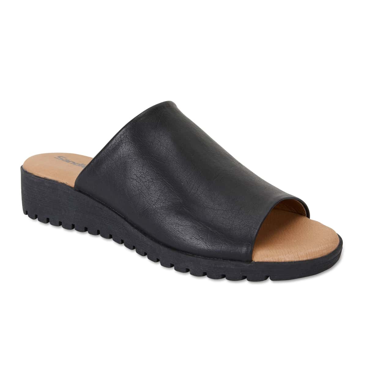 Fate Slide in Black Leather
