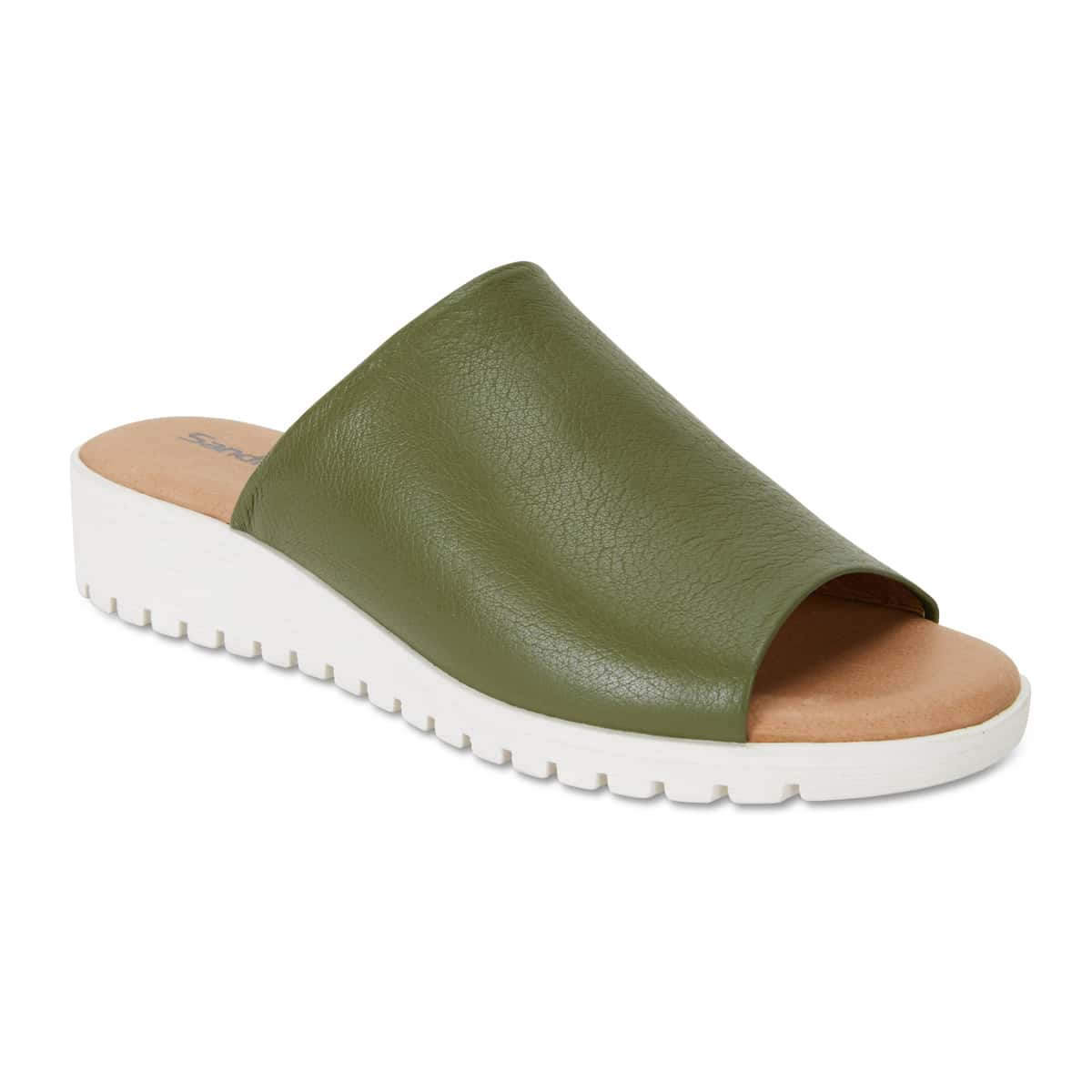 Fate Slide in Khaki Leather