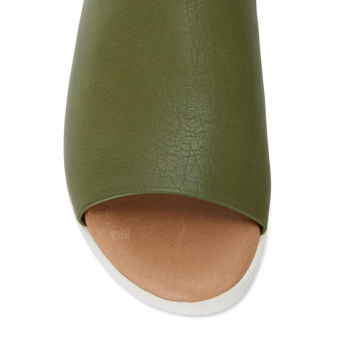 Fate Slide in Khaki Leather