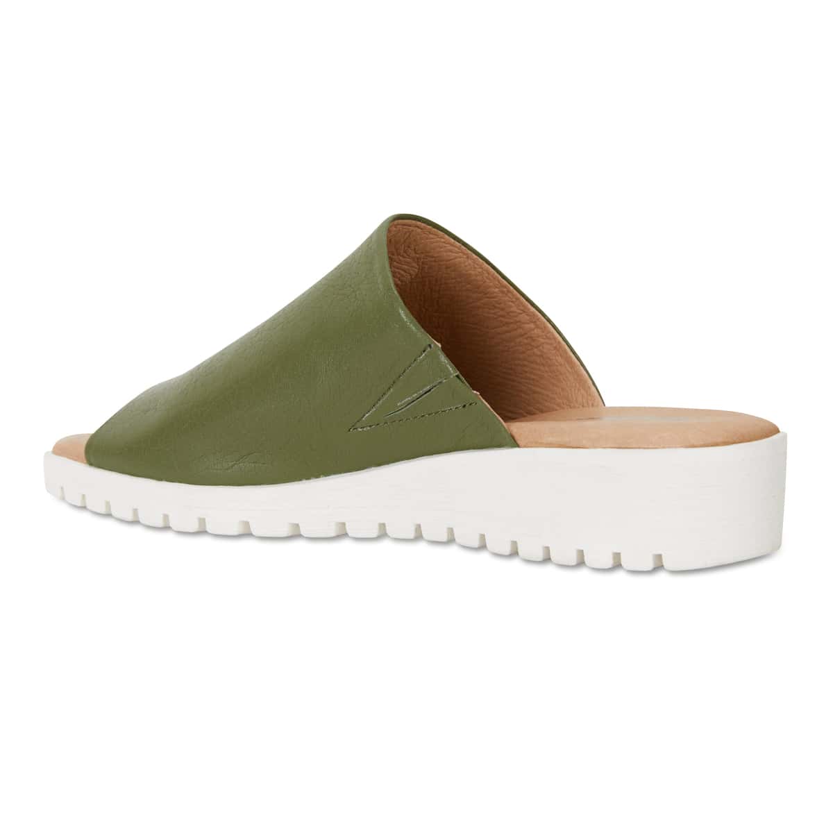Fate Slide in Khaki Leather