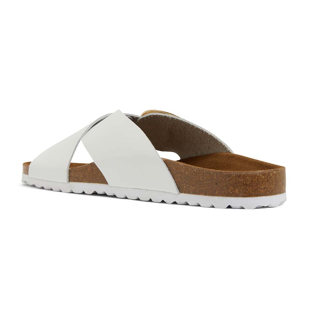 Fiji Slide in White Leather