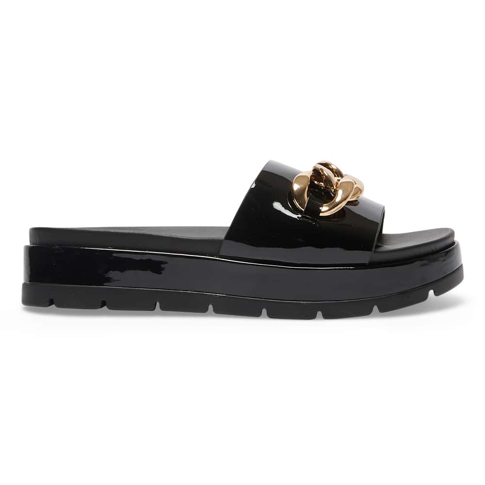 Fiona Slide in Black Patent