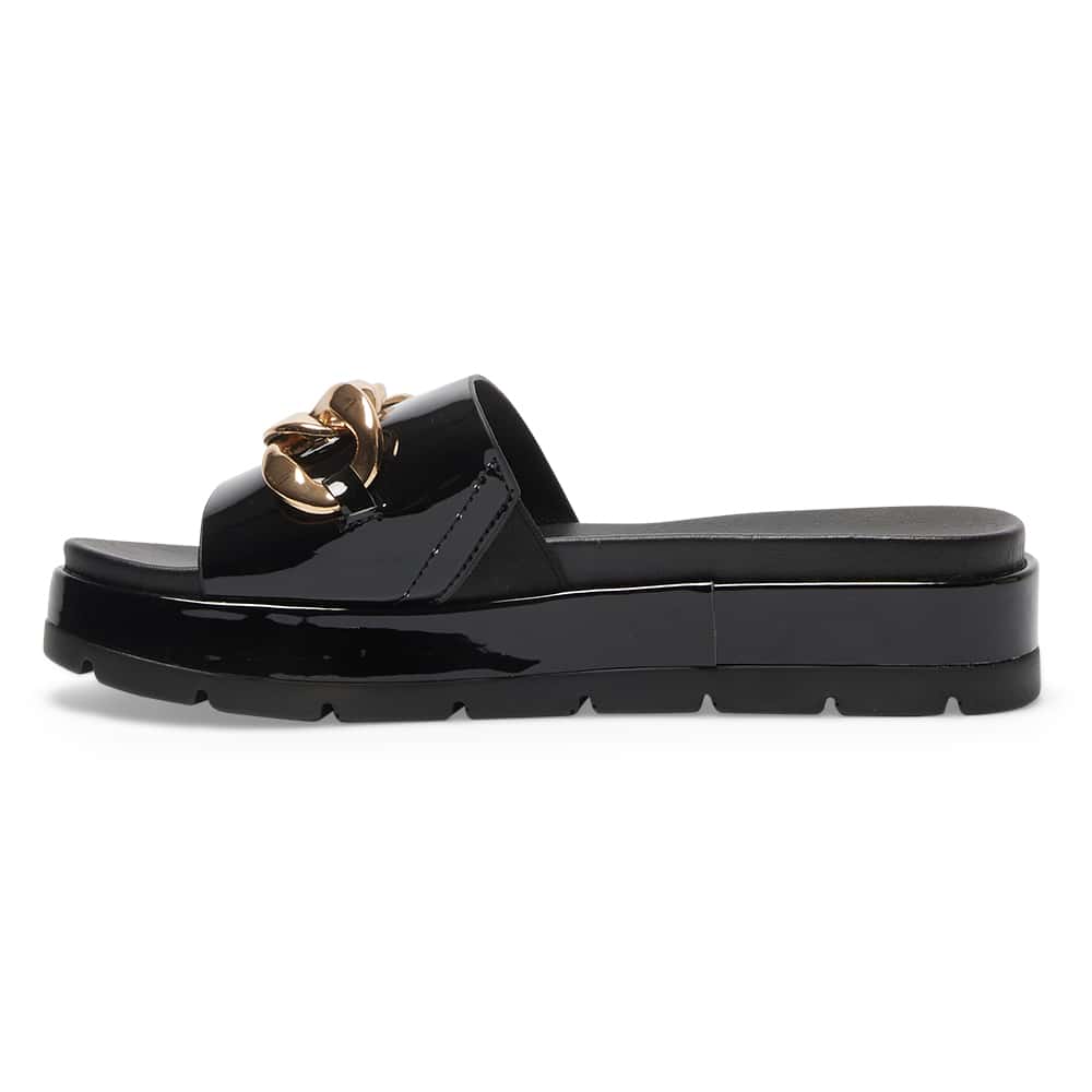 Fiona Slide in Black Patent