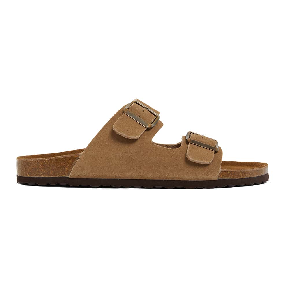 Florida Slide in Taupe Leather
