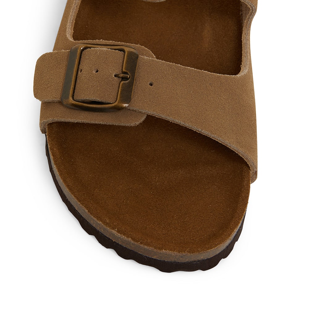 Florida Slide in Taupe Leather