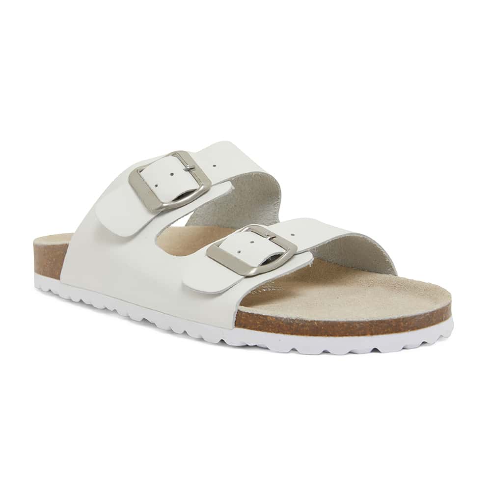Florida Slide in White Leather