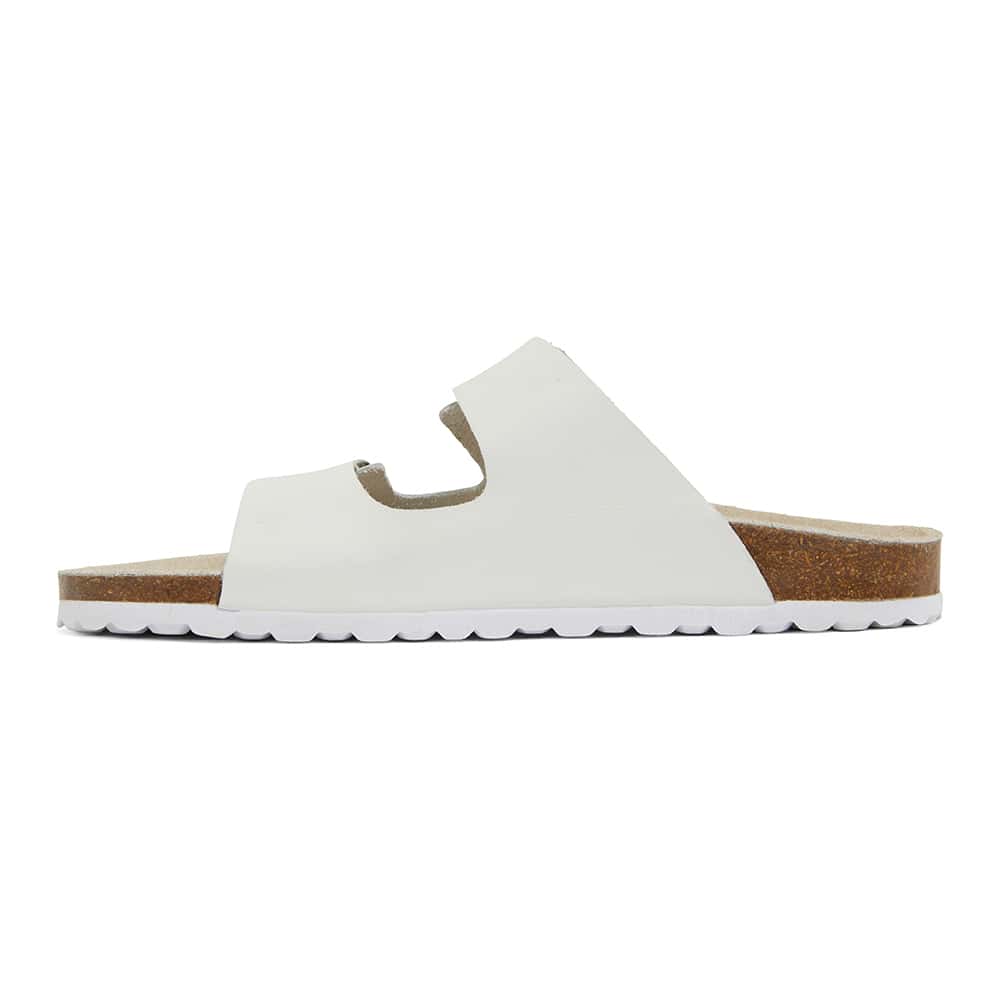 Florida Slide in White Leather