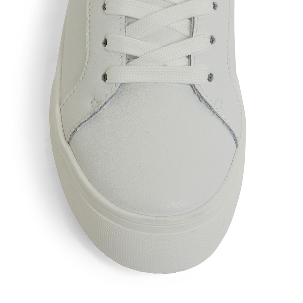 Frenzy Sneaker in White And Black Leather
