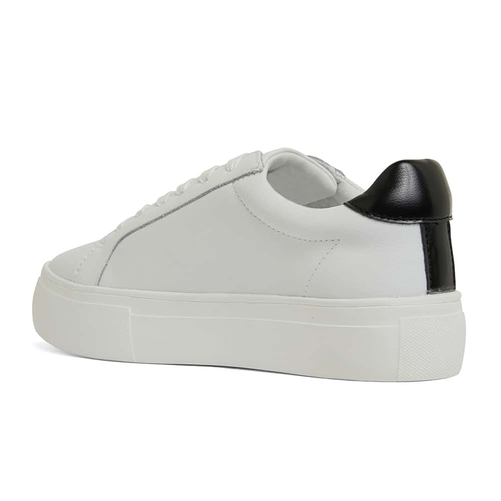 Frenzy Sneaker in White And Black Leather