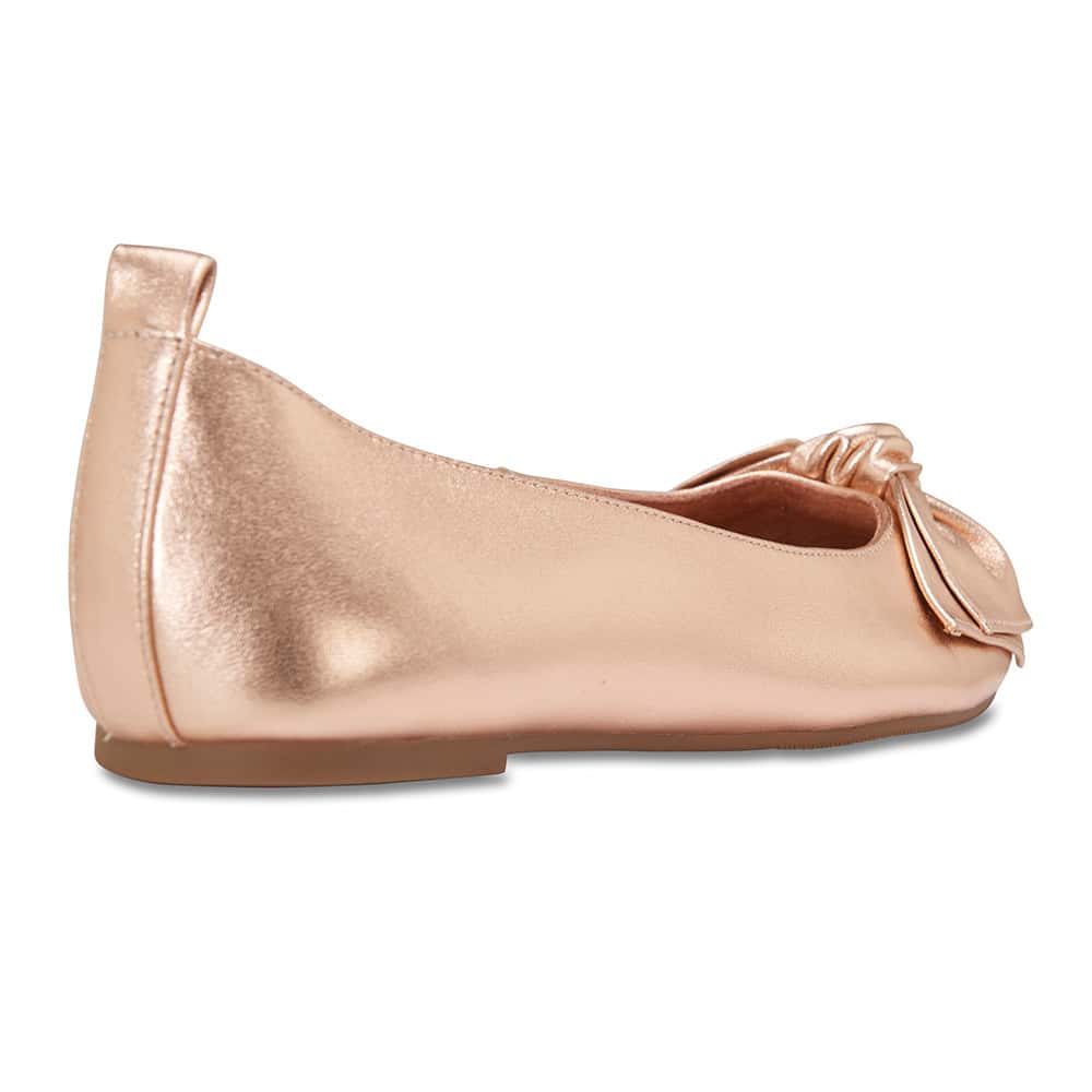Gabby Flat in Rose Gold Leather