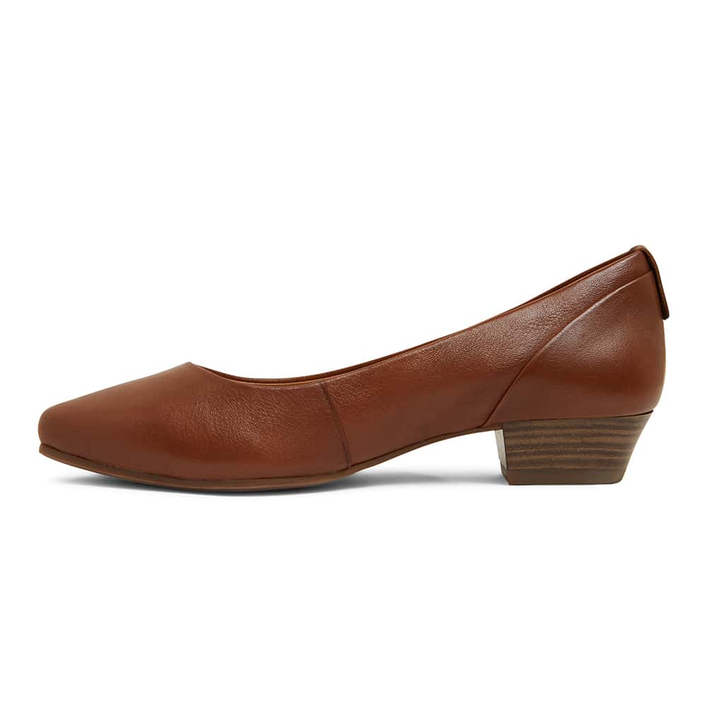 Gatto Heel in Mid Brown Leather