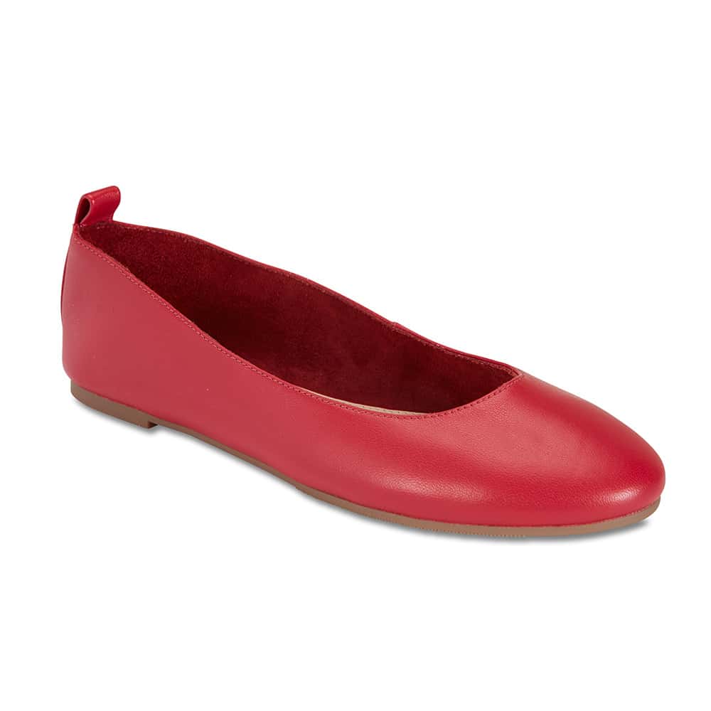 Gaze Flat in Cherry Leather