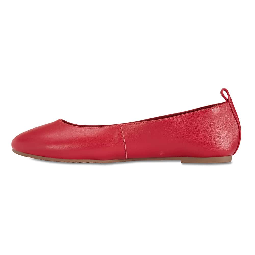 Gaze Flat in Cherry Leather