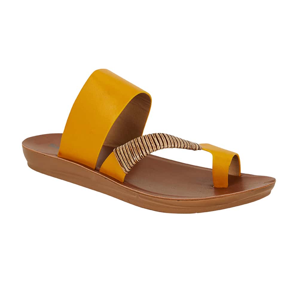 Gidget Sandal in Mustard Smooth