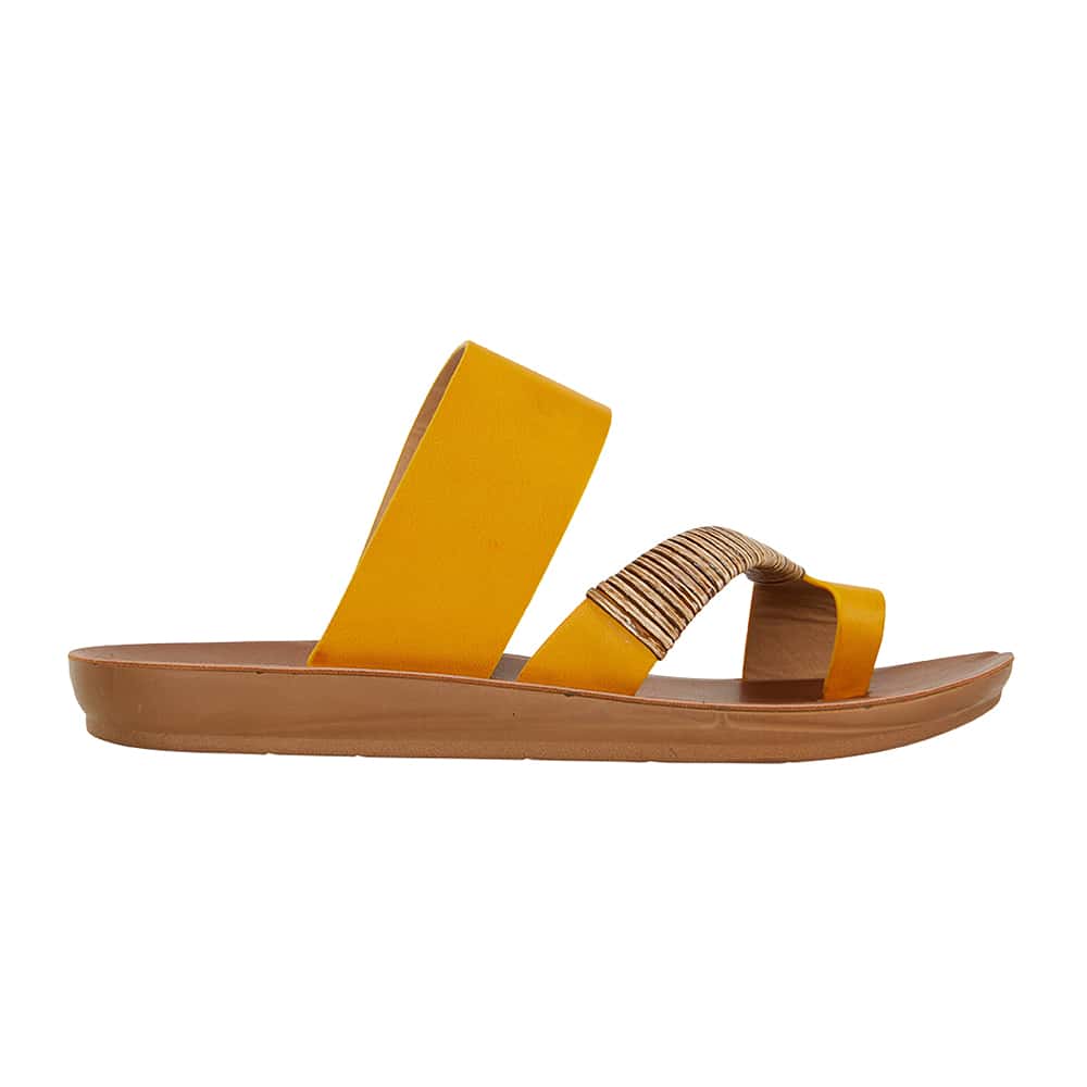 Gidget Sandal in Mustard Smooth