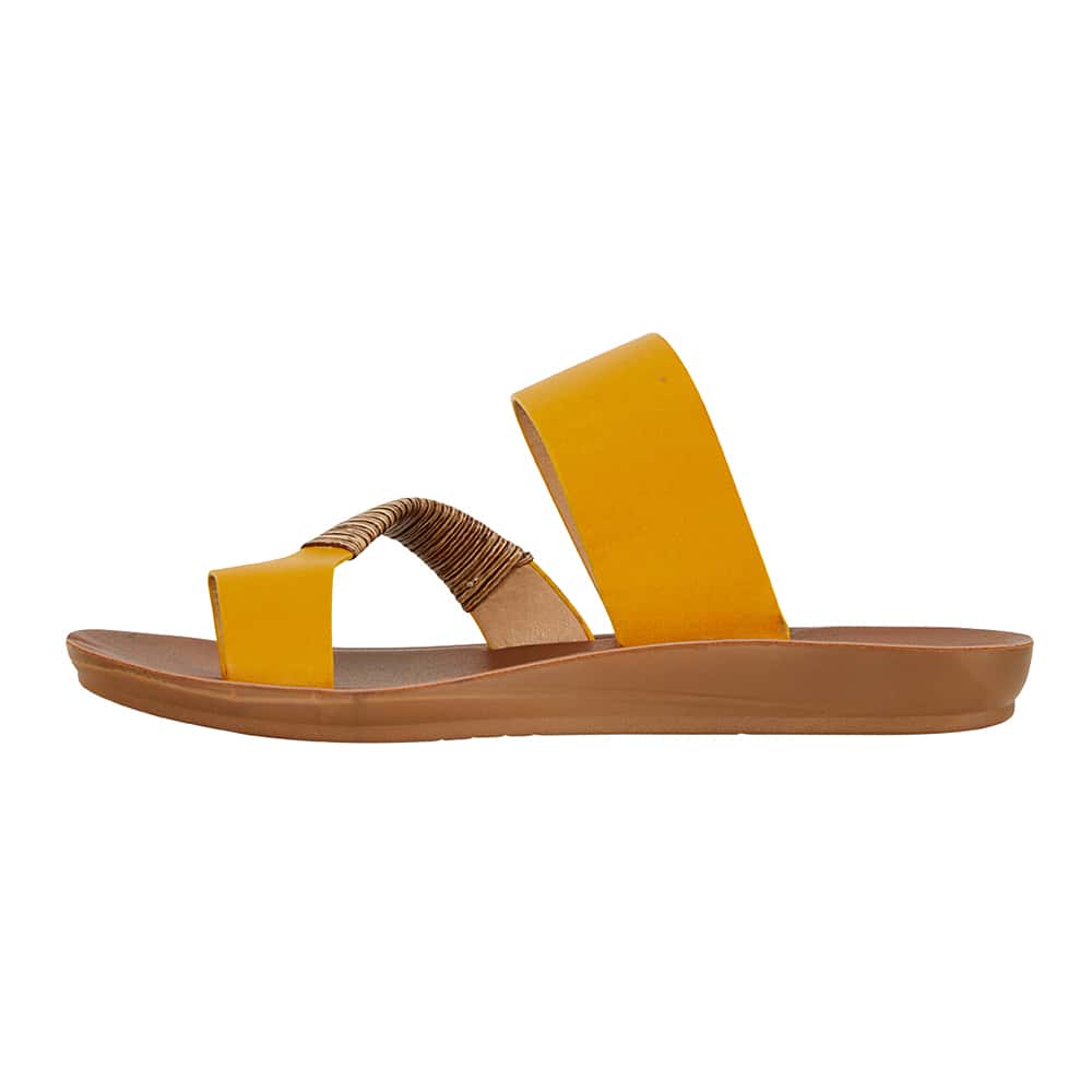 Gidget Sandal in Mustard Smooth