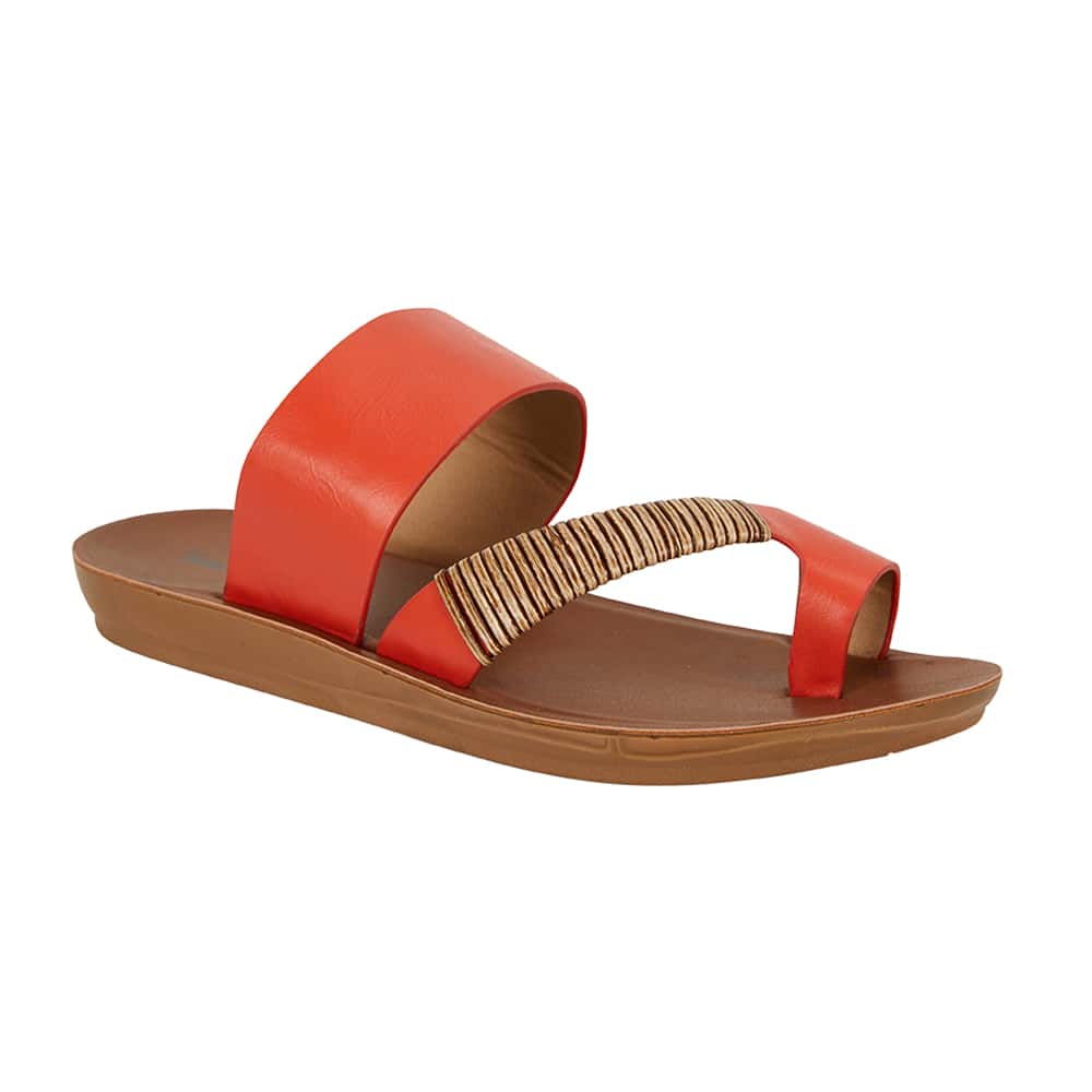 Gidget Sandal in Tangerine Smooth