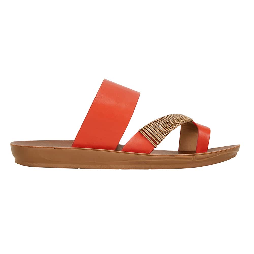 Gidget Sandal in Tangerine Smooth