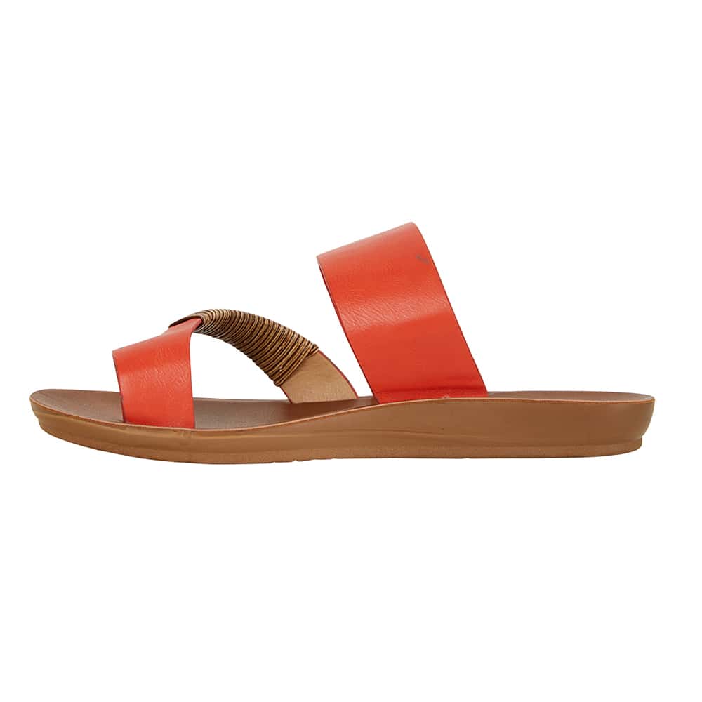 Gidget Sandal in Tangerine Smooth