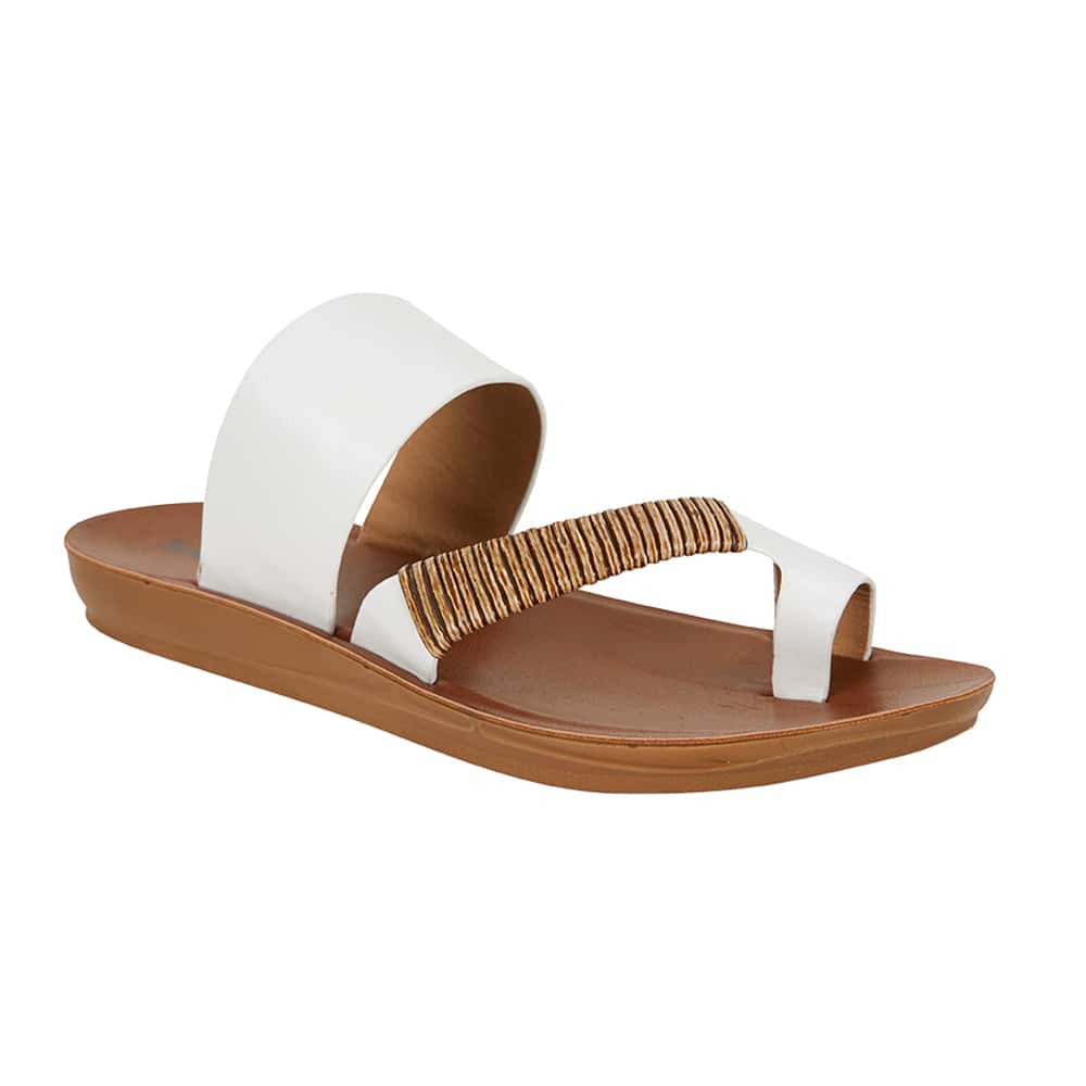 Gidget Sandal in White Smooth