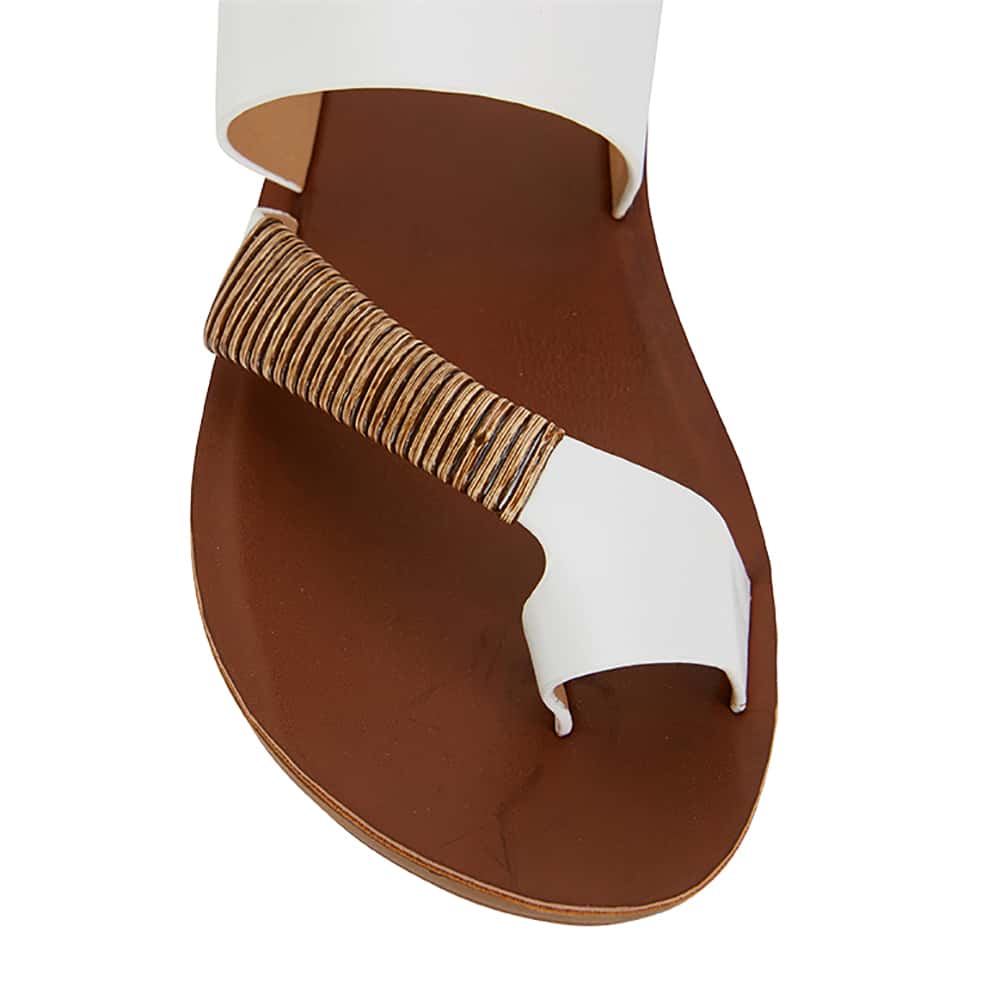 Gidget Sandal in White Smooth