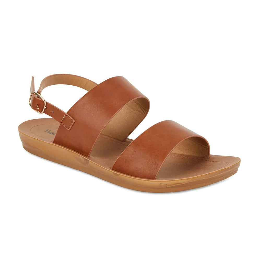 Ginger Sandal in Cognac Smooth