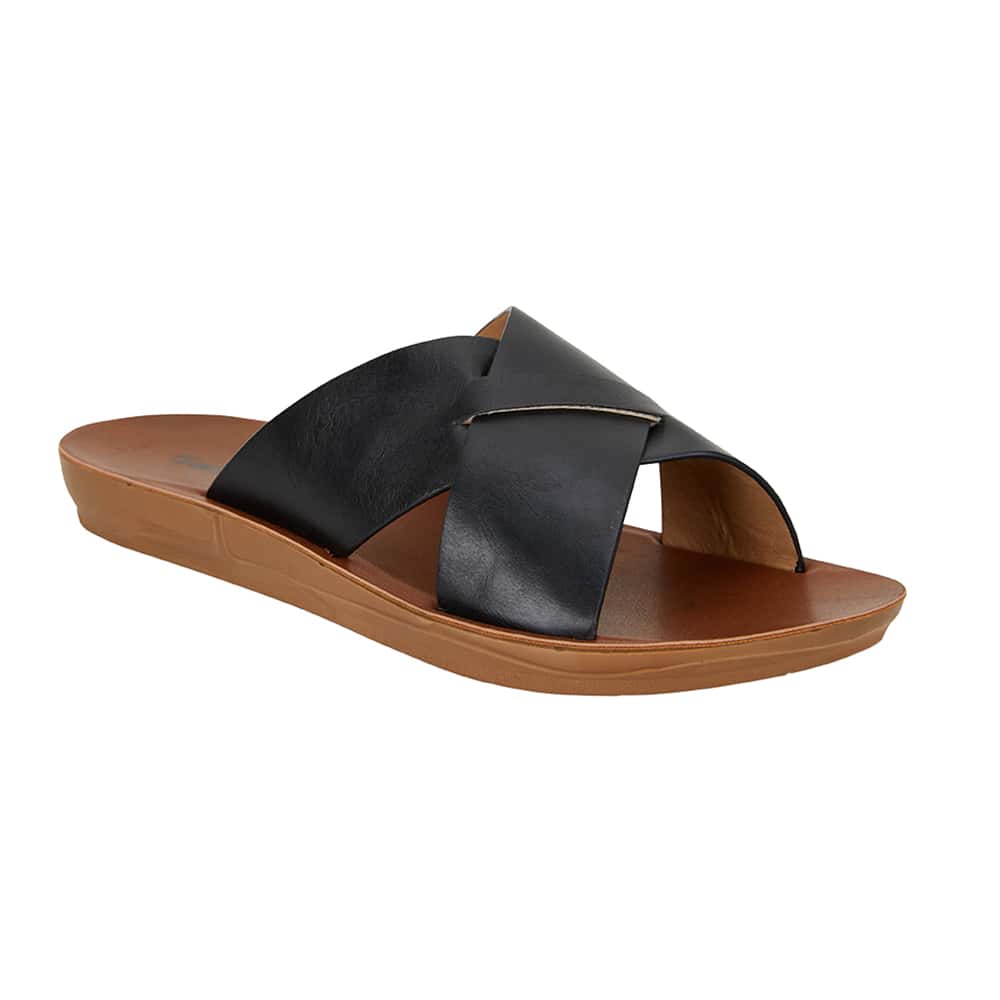 Gizmo Sandal in Black Smooth