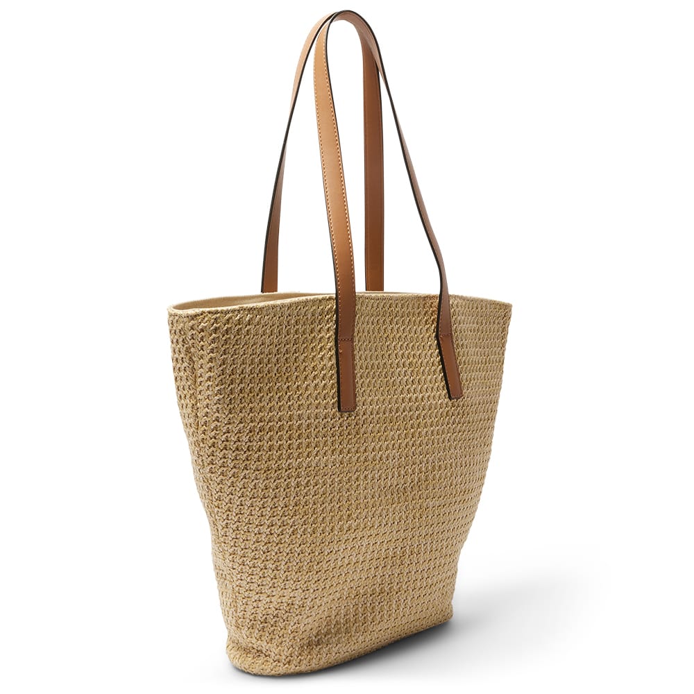 Glow Tote in Tan/raffia