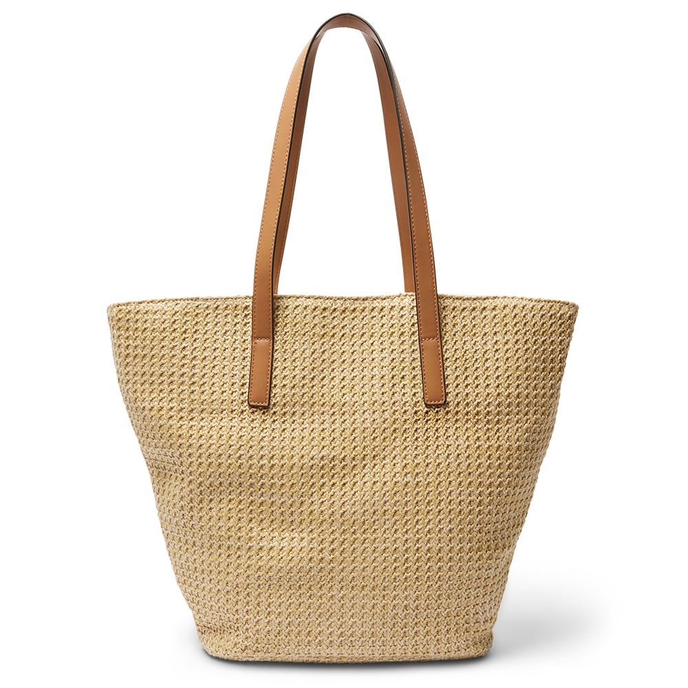 Glow Tote in Tan/raffia