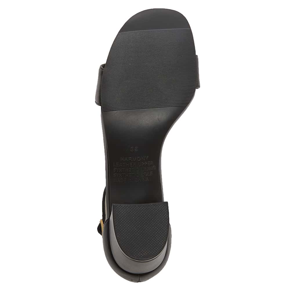 Harmony Heel in Black Leather