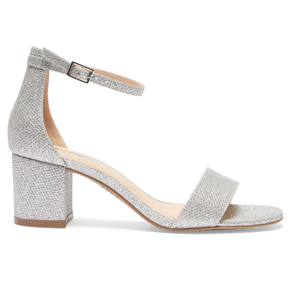 Harmony Heel in Silver Fabric