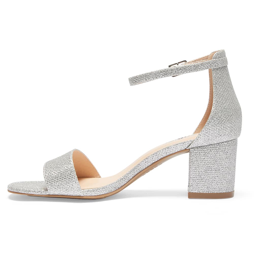 Harmony Heel in Silver Fabric
