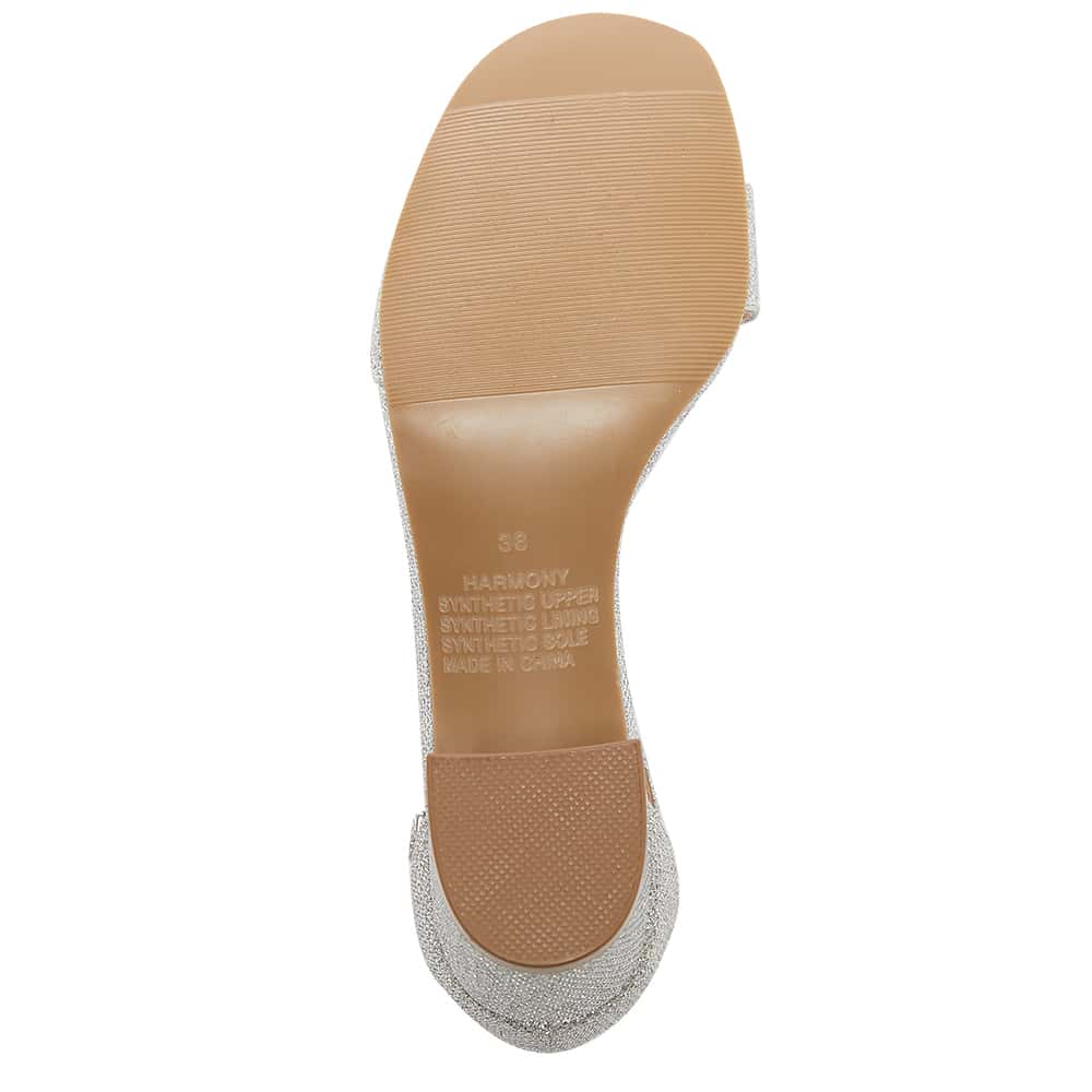 Harmony Heel in Silver Fabric
