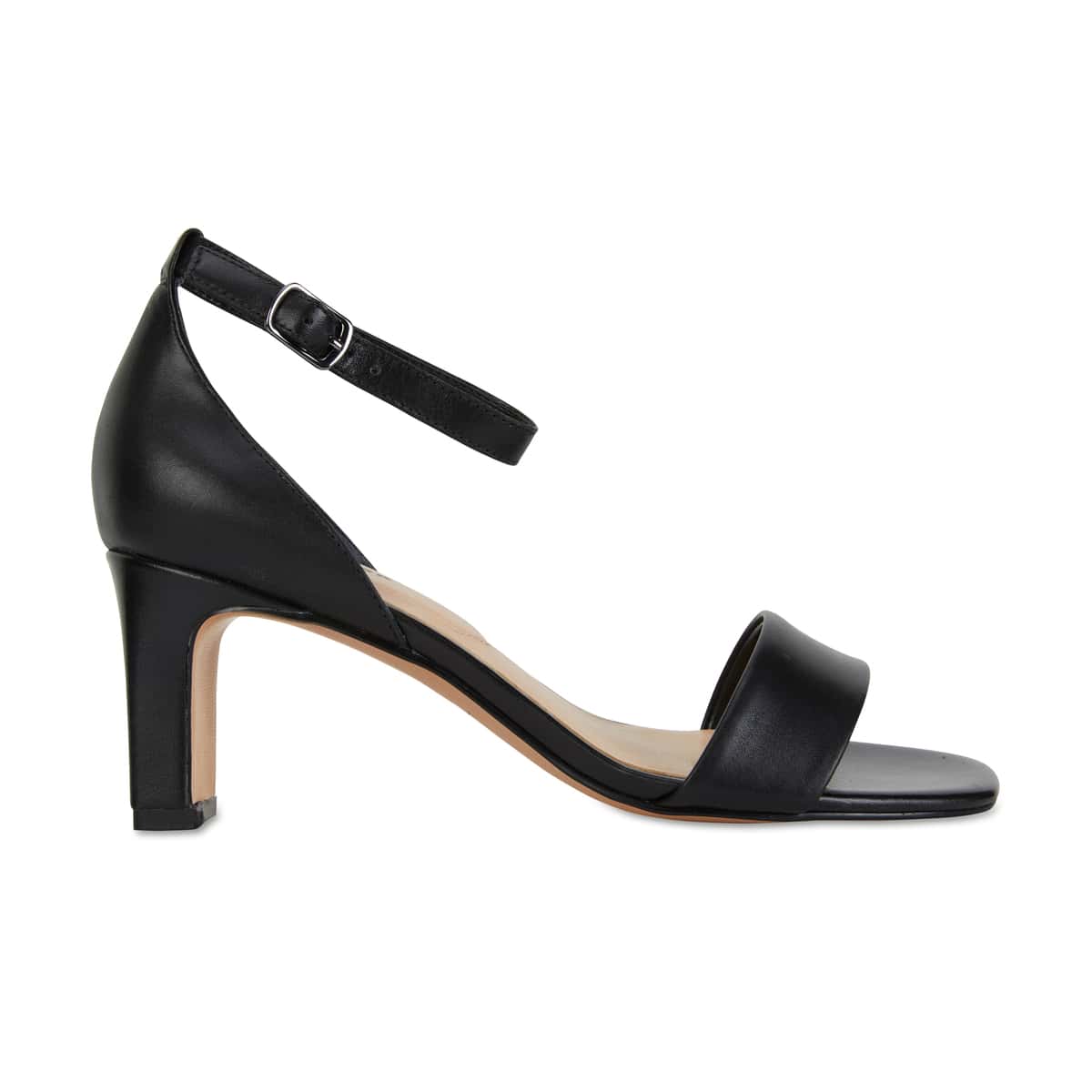 Harper Heel in Black Leather