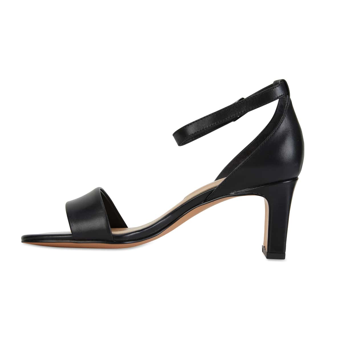 Harper Heel in Black Leather