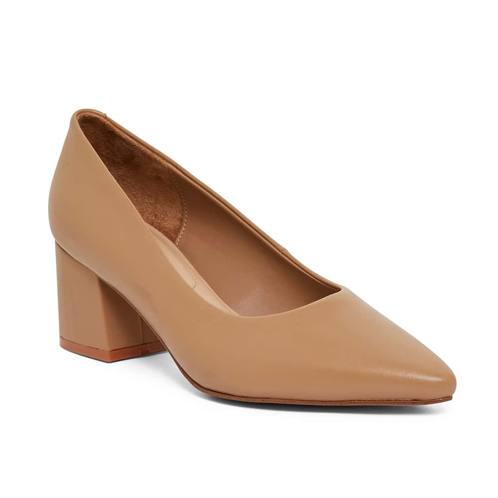Idol Heel in Camel Leather