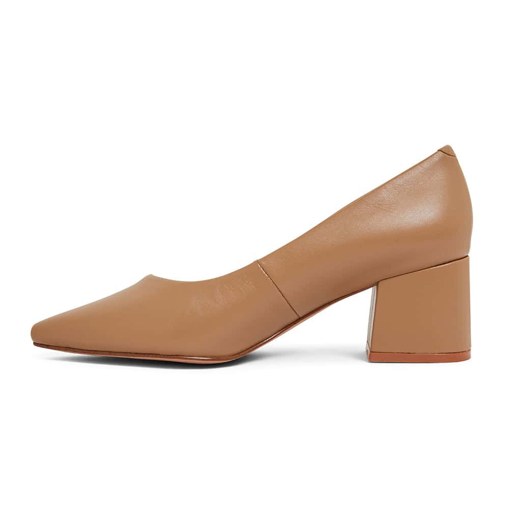 Idol Heel in Camel Leather