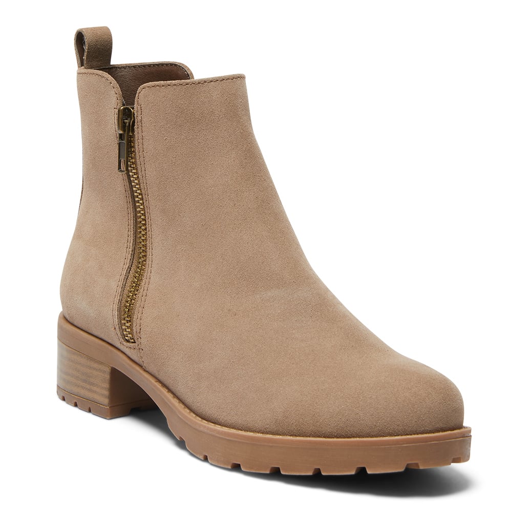 Indigo Boot in Taupe Suede