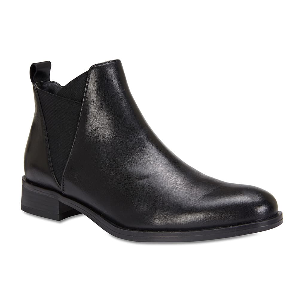 Jersey Boot in Black Leather